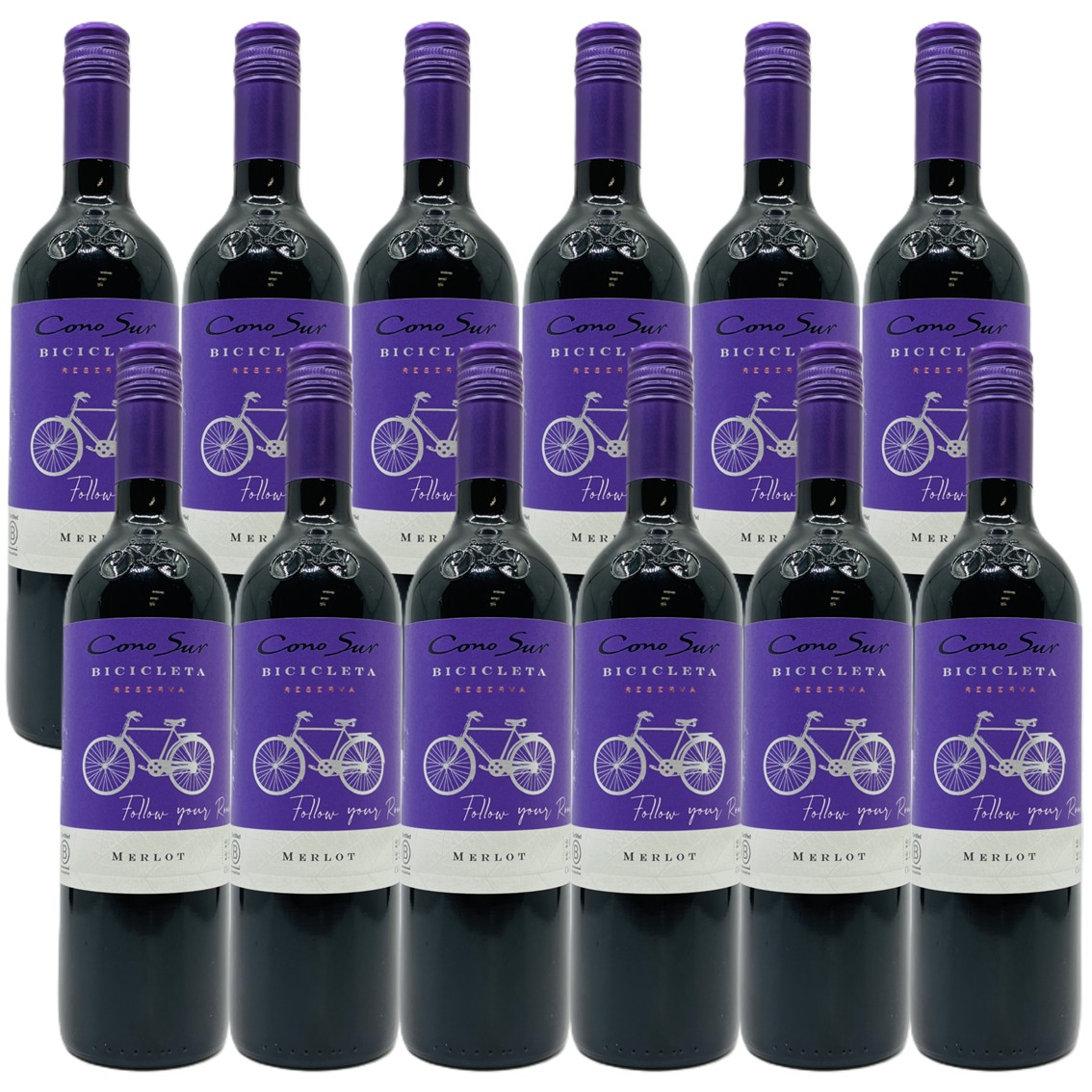 【送料無料】【12本セット】　コノスル　ビシクレタ レゼルバ メルロー　ConoSur　BICICLETA RESERVA MERLOT　12本　赤ワイン　メルロー　フルボディ　チリ　セントラルヴァレー　国際ソムリエくん｜車屋酒店