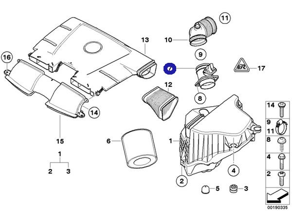 BMW E81 E87 E46 E90 E91 E92／BOSCH製 エアマス エアフロ新品（0280218075）