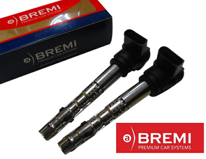 BREMI製 イグニッションコイル（2本セット） 07K905715F→品番変更：07K905715G／VW イオス ゴルフ5 ゴルフ6 トゥーラン ジェッタ パサート シロッコ ティグアン トゥアレグ／AUDI アウディ A3 S3 A4 S4 A5 S5 Q3 Q5 TT TTS R8