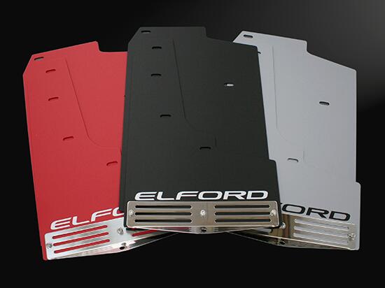 【ELFORD】人気商品！ デリカD5専用（前期） マッドフラップ ボルトオン エルフォード デリカ D5 オフロード カット不要 ロゴ入り EVA材 耐久性 出幅調整可能 泥除け