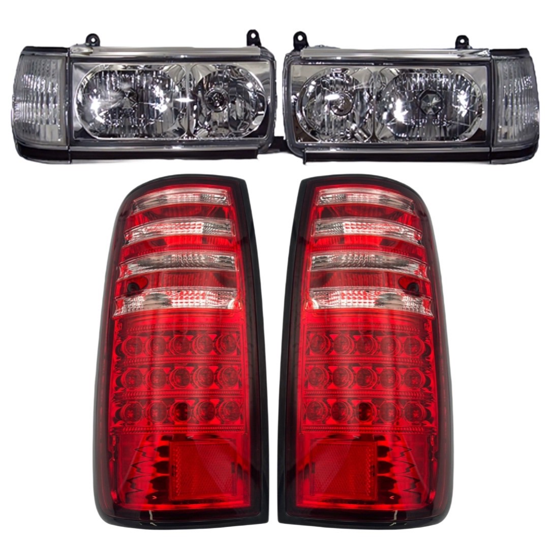 【楽天市場】ランクル 80 ヘッド ライト コーナー LED テール ランプ 3点 セット タイプE クリア レッド トヨタ ランドクルーザー