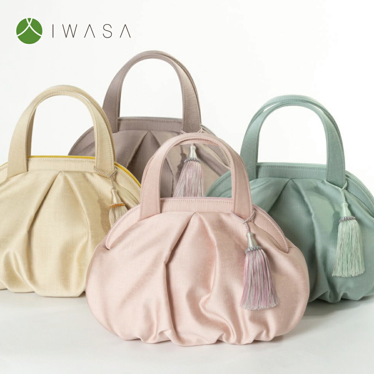 【IWASA】スタンダードバルーンバッグ(全4色)  | 和装御徒面子 御召しもの御徒面子 御召しもの用 大きめ手提げ御徒面子 短い訪問着 信用販売下げ 色無地 心地好い フォーマル IWASA
