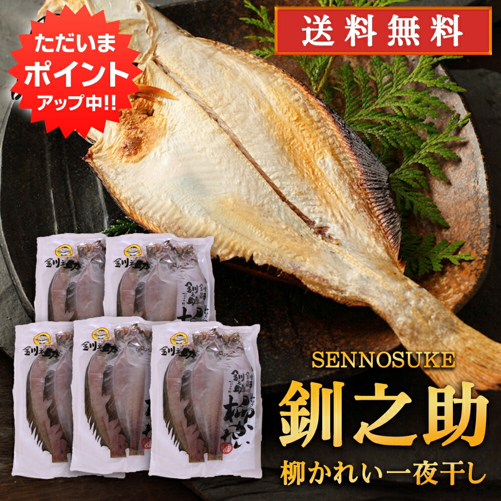 【マラソン期間中P2倍！】北海道 釧路 釧之助 柳カレイ一夜干し ２枚入 （５袋セット） 送料無料 かれい 鰈 干物 せんのすけ ご当地 お土産 お取り寄せ プレゼント ギフト 贈答 御中元 お中元 御歳暮 お歳暮