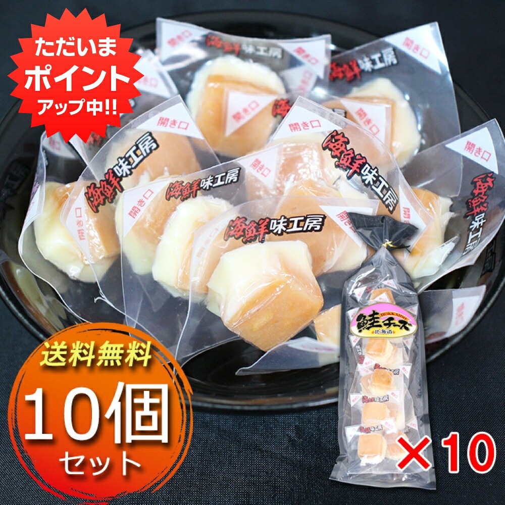 【マラソン期間中はP2倍！】北海道 鮭チーズ 55g （１０袋セット） チーズ珍味 鮭 さけ しゃけ サケ シャケ おつまみ おやつ 酒の肴 一口サイズ ナチュラルチーズ 個包装 ご当地 お土産 お取り寄せ プレゼント ギフト 贈答 御中元 お中元 御歳暮 お歳暮
