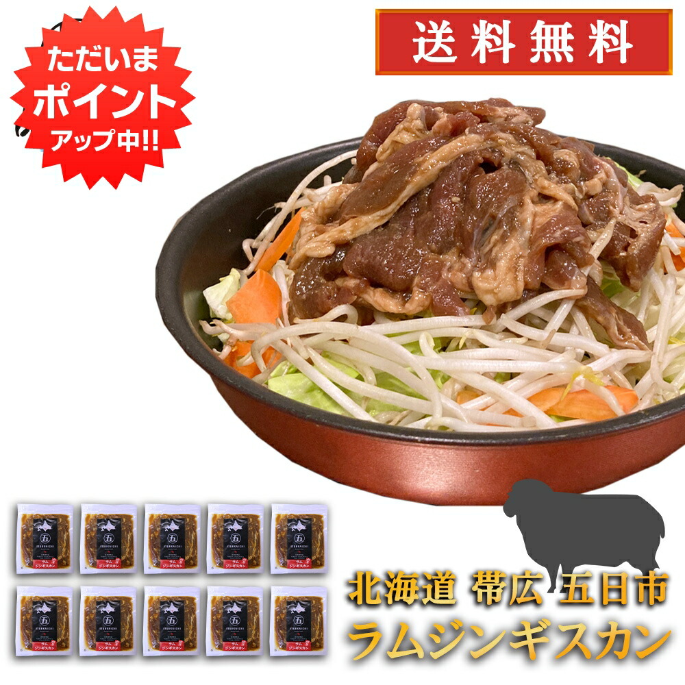 【マラソン期間中はP5倍！】五日市 ラムジンギスカン 300g （１０個セット） 送料無料 北海道 帯広 羊肉 成吉思汗 タレ漬け ご当地 お土産 お取り寄せ プレゼント ギフト 贈答 御中元 お中元 御歳暮 お歳暮