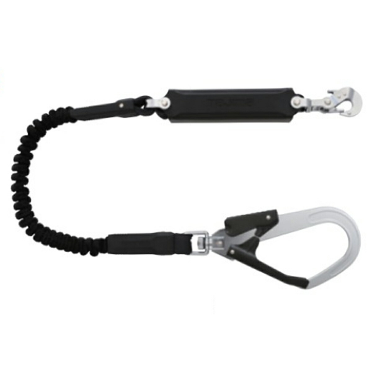 TAJIMA タジマ  A1 JR 150 L2 BK 墜落制止用器具 新規格 ハーネス 1本 シングル ハーネス用ランヤード 蛇腹 フック スチール 第一種 自在環 伸縮 アブソーバー  A1JR150-L2BK