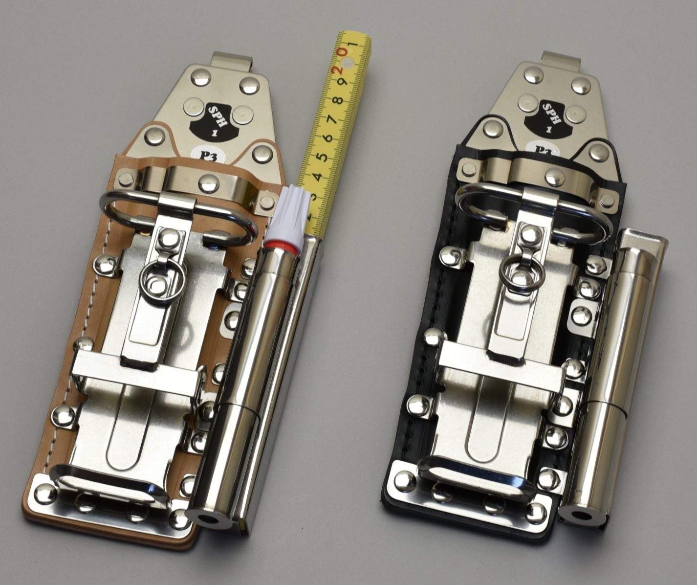 MIKI SPH1 P3-B ブラック ハッカーケース ハッカー カッター 折尺 16mm用マーカー 4連 ブラック ベルト 鉄筋 作業工具 安全帯 BX MIKI 三貴|KUショップ 店