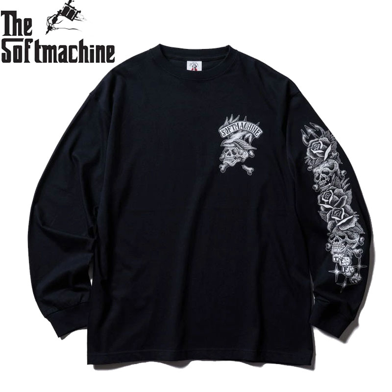 SOFTMACHINE ソフトマシン -TOTEM SKULL- L/S LONG SLEEVE TEE 長袖 ロンT BLACK
