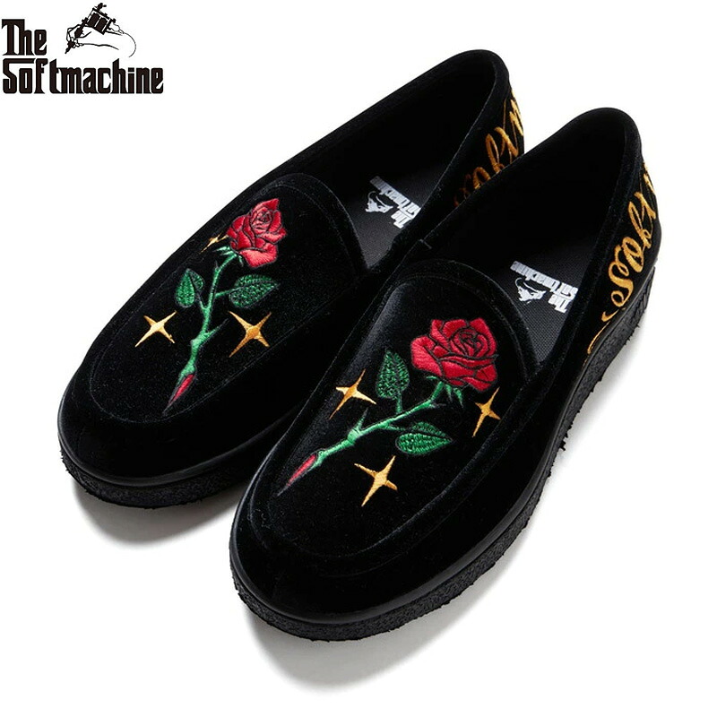 SOFTMACHINE ホンブルグ帽機関 HOMIE SHOES シューズ スリッポン BLACK
