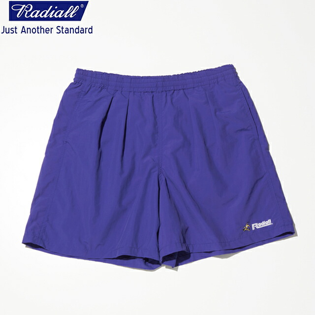 通貨価値15400円 20%OFF SALE!!  /  RADIALL ラディアル LAIDBACK - STRAIGHT FIT EASY SHORTS イージーパンツ 遊撃手ズボン下 さる股引き PURPLE