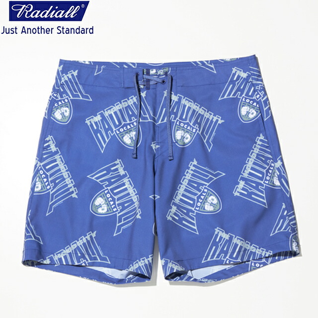 通貨価値19800円 20%OFF SALE!!  /  RADIALL ラディアル HOOD CITY - BOARD SHORTS ゲーム盤さる股引き 海水着 二分の一ズボン下 PURPLE