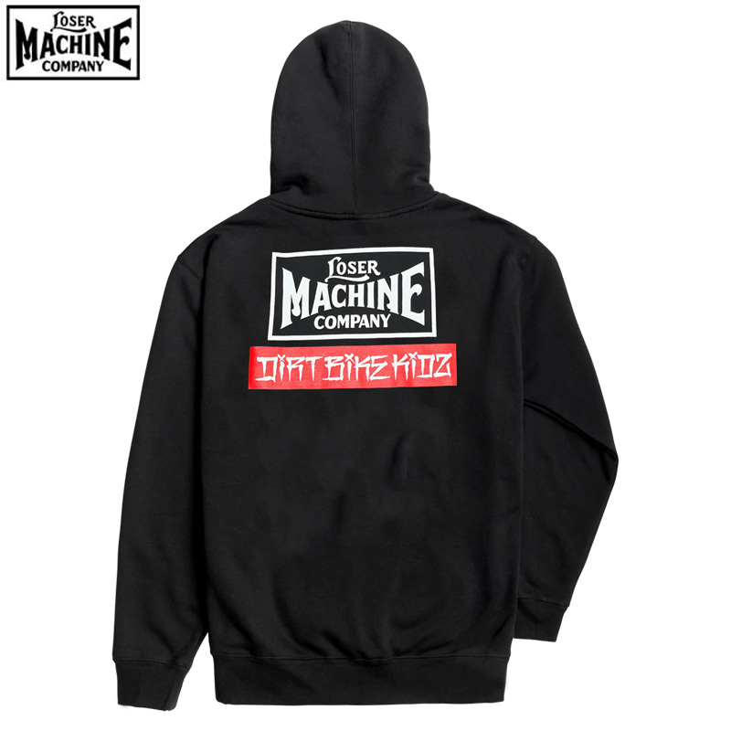 【LOSERMACHINE(LOSER MACHINE)】 ルーザーマシーン -LOSER KIDZ FLEECE- PULLOVER HOODIE パーカー BLACK｜KUSTOMSTYLE SO-CAL