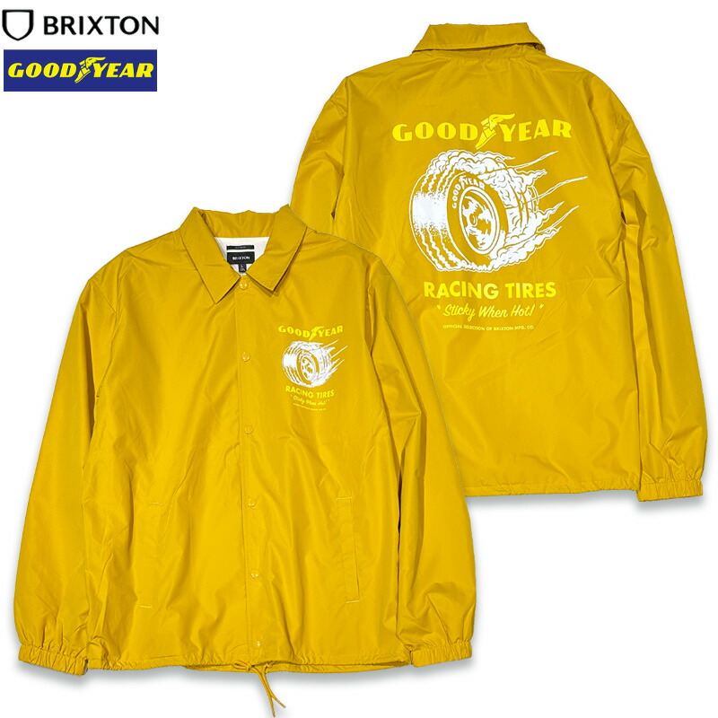 BRIXTON ブリクストン -GOODYEAR SLICK WIND BREAKER- 薄手ジャケット コーチジャケット NUGGET GOLD