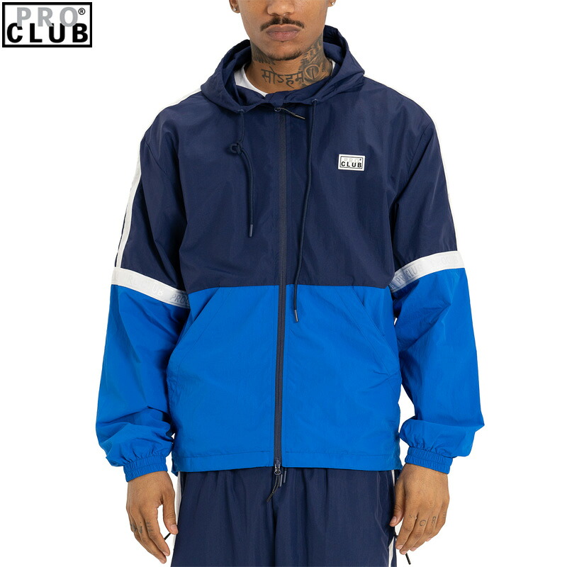 PRO CLUB プロクラブ #11PC0303 -HEAVYWEIGHT SYMMETRY TRACK JACKET- トラックジャケット Color: NAVY/ROYAL｜KUSTOMSTYLE SO-CAL