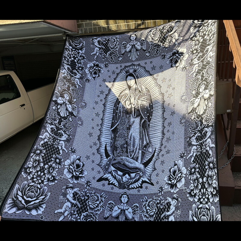 GUADALUPE BLANKET -1(BLACK)  231(コマーシャル)x206(コマーシャル) 特大大きさ
