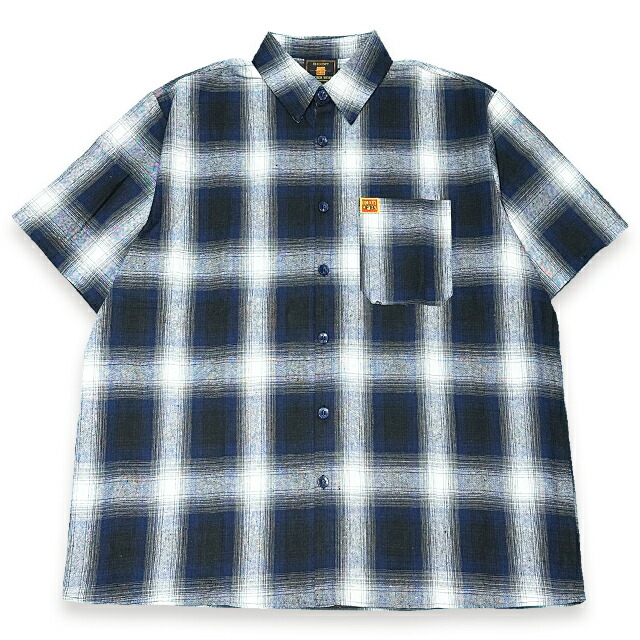 FB COUNTY  エフビーカウンティ CHECKER FLANNEL SHORT SLEEVE SHIRTS 半袖ティーシャツ ROYAL/GREY/WHITE