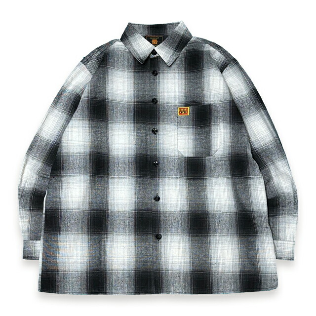 FB COUNTY  エフビーカウンティ CHECKER FLANNEL LONG SLEEVE SHIRTS WHITE/BLACK