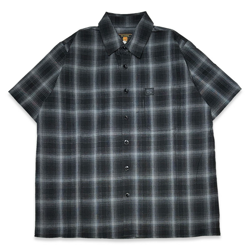 FB COUNTY  エフビーカウンティ CHECKER FLANNEL SHORT SLEEVE SHIRTS 半袖ティーシャツ BLACK/BLACK