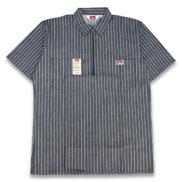 BEN DAVIS HALF ZIP ハーフジップ 半袖細工物プルオーバー #109 BUTCHER BLOCK