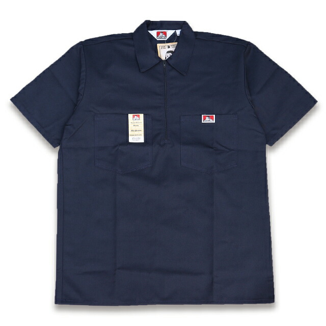 BEN DAVIS HALF ZIP ハーフジップ 半袖細工物プルオーバー #168 NAVY