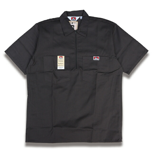 BEN DAVIS HALF ZIP ハーフジップ 半袖細工物プルオーバー #183 CHARCOAL