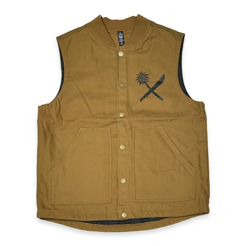 US VERSUS THEM アスバーサスゼム -RAMBLER- QUILTED VEST COLOR-DUCK BROWN|KUSTOMSTYLE SO-CAL
