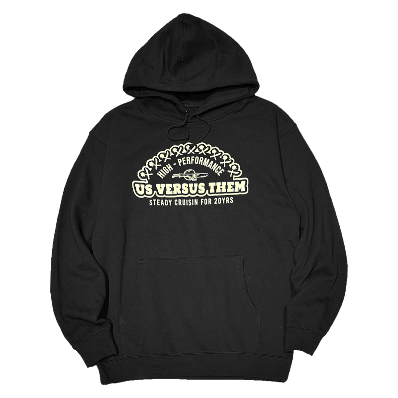 US VERSUS THEM アスバーサスゼム -HIGH PERFORMANCE- PULLOVER HOODIE パーカー BLACK
