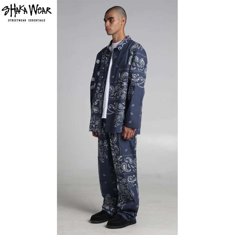 SHAKAWEAR シャカウェア PAISLEY SET UP (SHIRT&PANTS) ペイズリー セットアップ COLOR: NAVY｜KUSTOMSTYLE SO-CAL