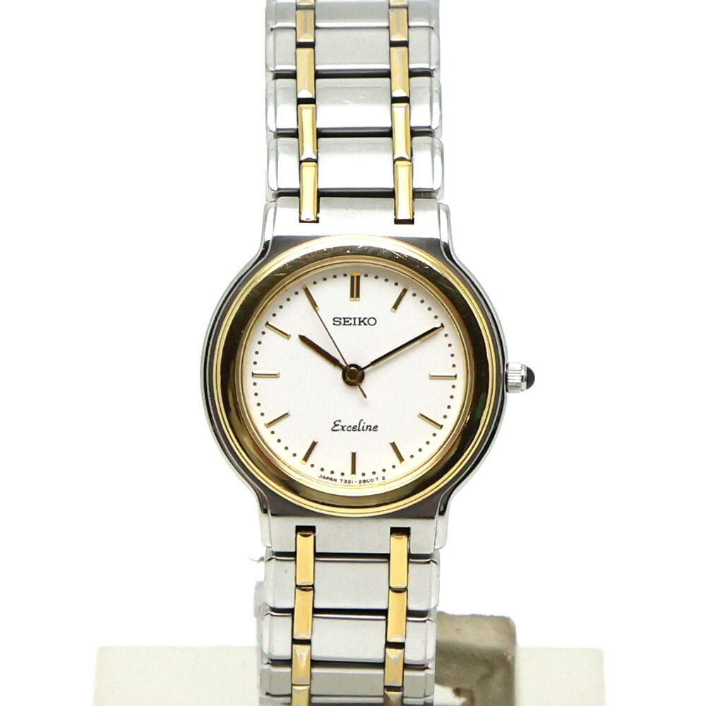 【楠本質店/元住吉】セイコー SEIKO エクセリーヌ 7321-0560 K18ベゼル/SS クオーツ レディース 腕時計【中古】|楠本質店 店