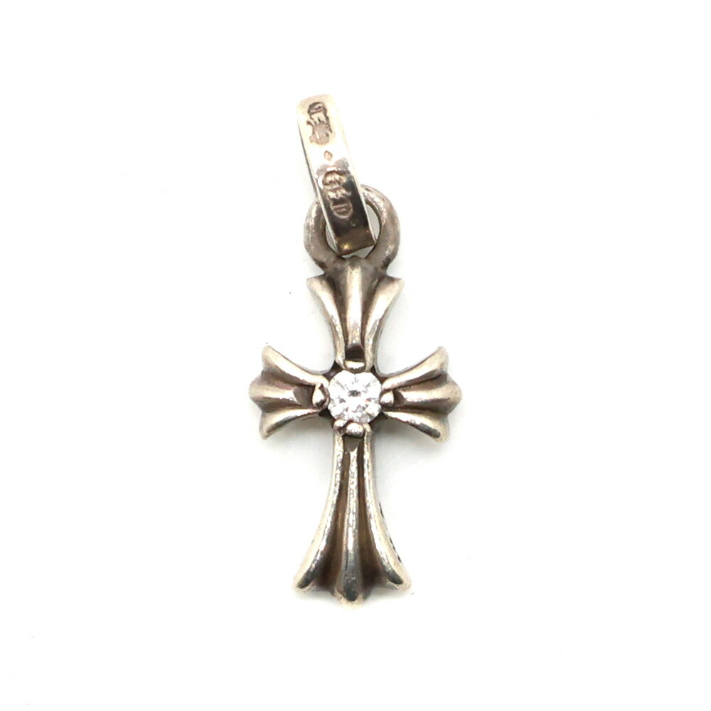 【楠本質店/元住吉】クロムハーツ　CHROME HEARTS　CHクロス　両面ダイヤモンド　ベイビーファットクロスチャーム　ペンダントトップ　2.1g　シルバー925　シルバーアクセ　ネックレス【中古】