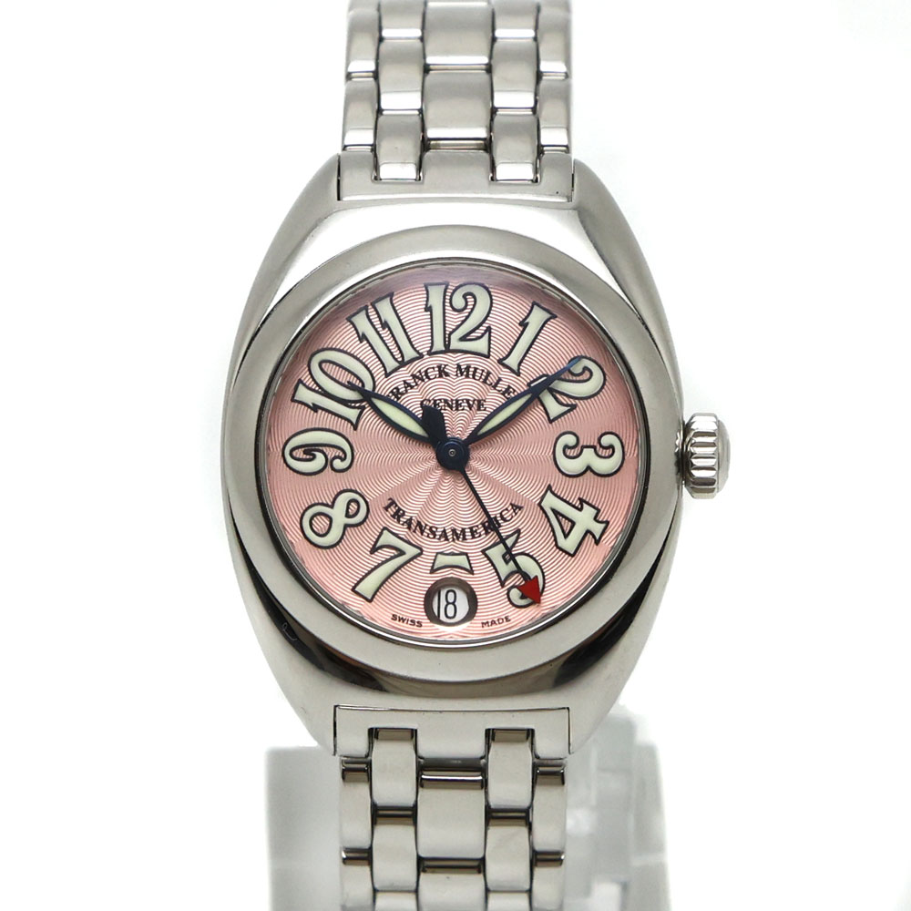 【楠本質店/元住吉】真っ正直レギオモンタヌス FRANCK MULLER トランス状態亜米利加 2000L オートクオーツ さくら色文字記号盤 レディース ウオッチ【中古】