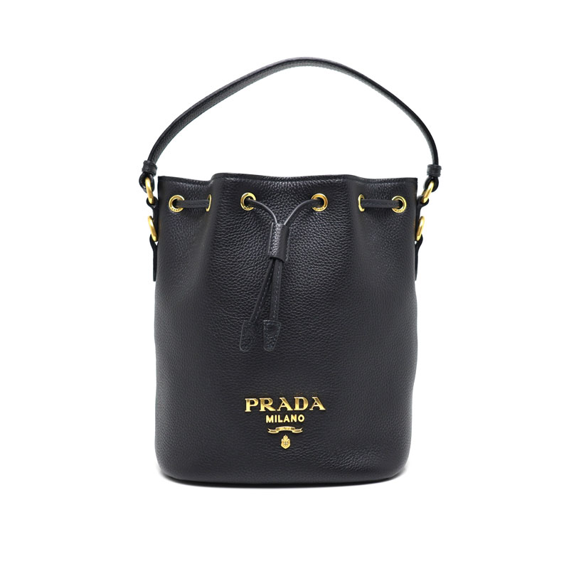 【楠本質店/元住吉】PRADA/プラダ ヴィッテロダイノ 2wayバッグ 巾着 1BE072 ショルダー付き ブラック【中古】|楠本質店 店