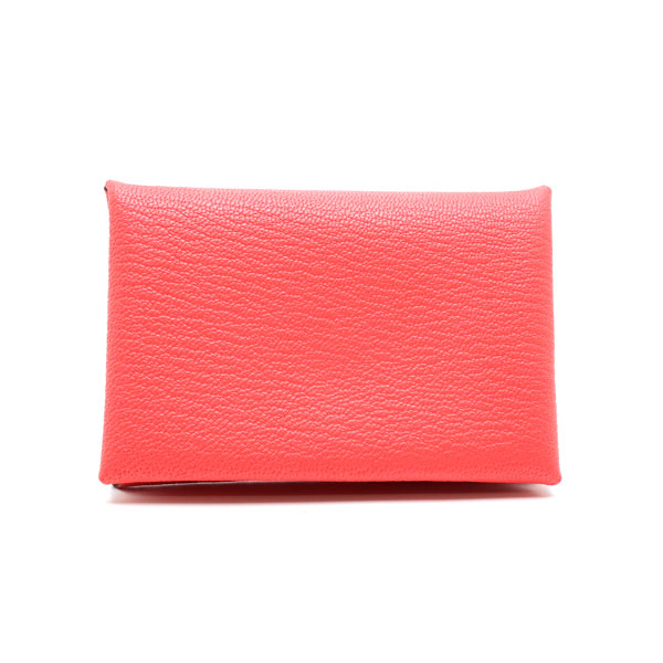 【楠本質店/元住吉】新品 HERMES/エルメス カルヴィ カードケース シェーブル ピンク 箱付|楠本質店 店