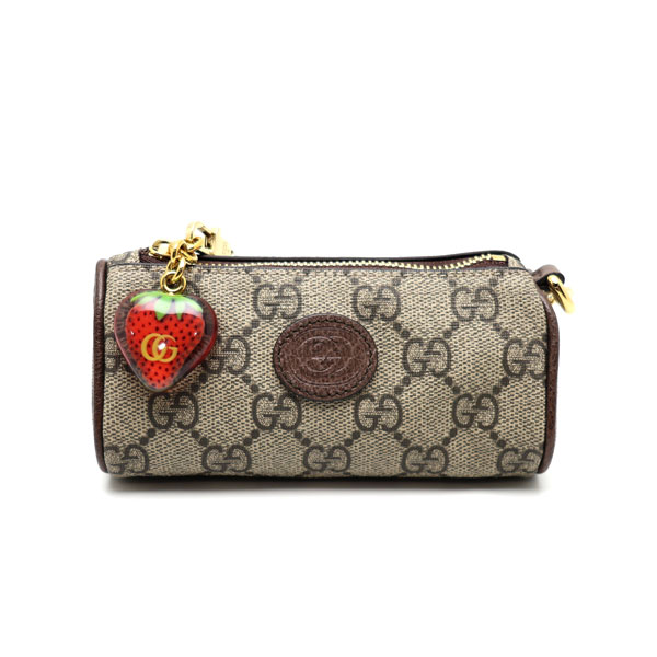 【楠本質店/元住吉】未当て嵌める品 GUCCI/グッチ ダブルG オランダ苺コインケース GGスプリームキャンバス 726253【中古】 レディースコインケース-財布・ケース
