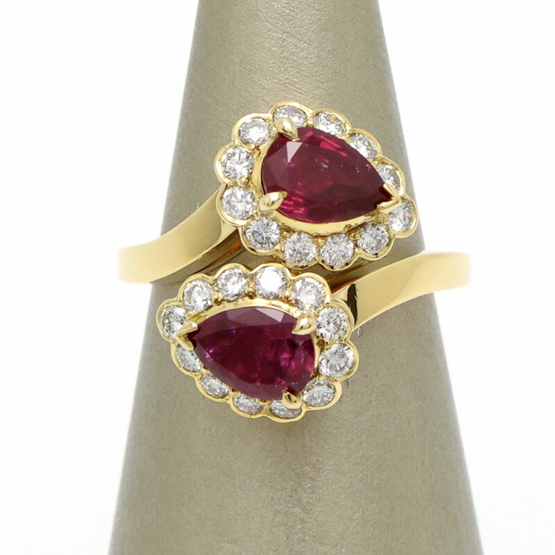 【楠本質店/元住吉】ヴァン クリーフ&アーペル/Van Cleef & Arpels　K18　ルビー＆ダイヤモンド リング　ヴィンテージ　マダガスカル産 非加熱ルビー　GIA鑑別書付【中古】｜楠本質店　店