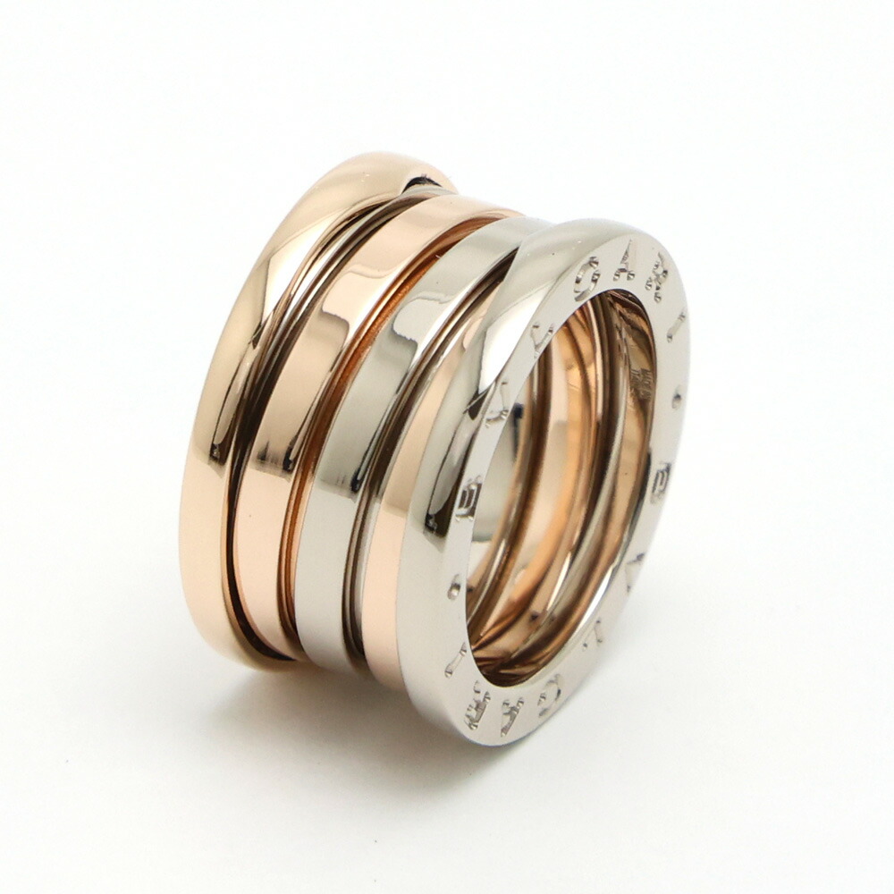 【楠本質店/元住吉】ブルガリ/BVLGARI　K18WG/K18PG　B-Zero1 リング　3バンド　49サイズ(約9号)【中古】