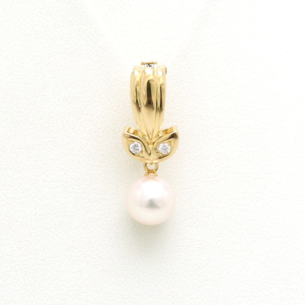 【楠本質店/元住吉】ポーラ　K18　パール&ダイヤ ペンダントトップ　パール7mm/ダイヤモンド0.04ct【中古】