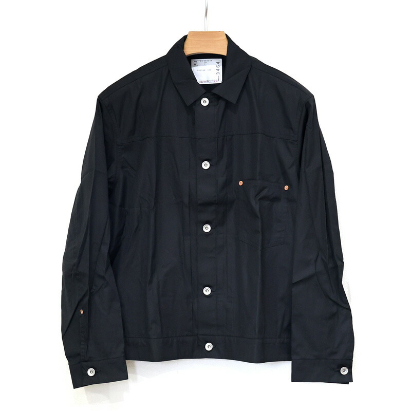 【楠本質店/元住吉】未使用品 sacai/サカイ コットンポプリンシャツジャケット ブラック サイズ:1 24-03464M メンズ【中古】|楠本質店 店