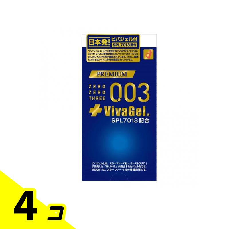 オカモトコンドーム 0.03 ゼロゼロスリー プレミアム ビバジェル付き 10個入 4個セット
