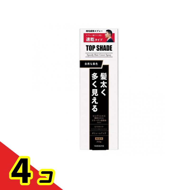 トップシェード スピーディーヘアカバースプレー 自然な黒色 250g (ラージ) 4個セット