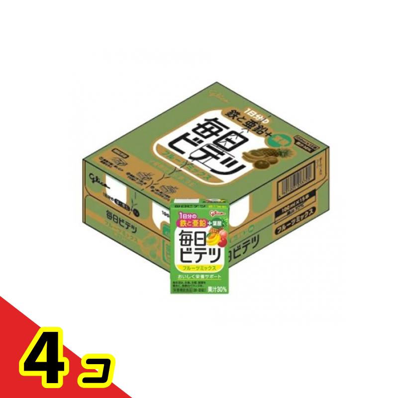 グリコ 毎日ビテツ フルーツミックス 100mL× 15本 4個セット