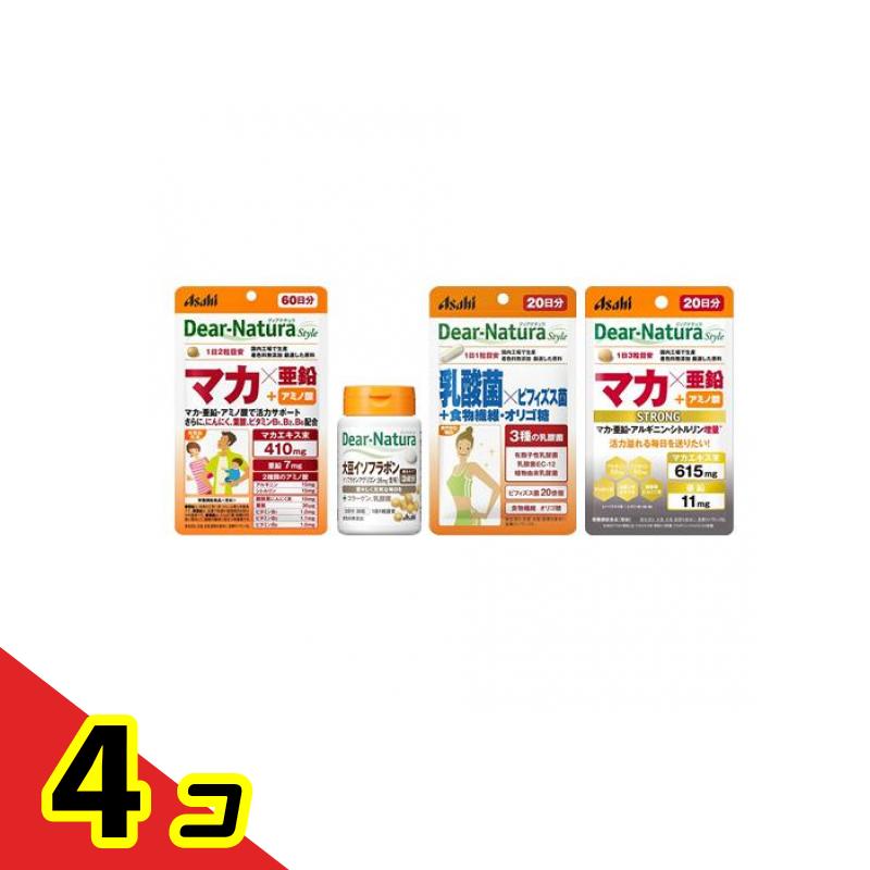 ディアナチュラスタイル マカ×亜鉛+アミノ酸 60日分 120粒 (&大豆イソフラボン &乳酸菌×ビフィズス菌 &ストロングマカ×亜鉛) 4個セット