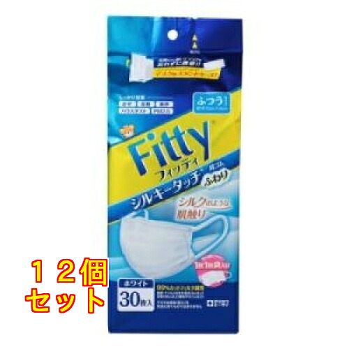 フィッティ シルキータッチ耳天然ゴムふわりふつう 白いこと 30枚入×12個