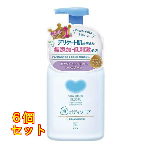 カウブランド 無添加泡のボディソープ ポンプ付 500mL×6個