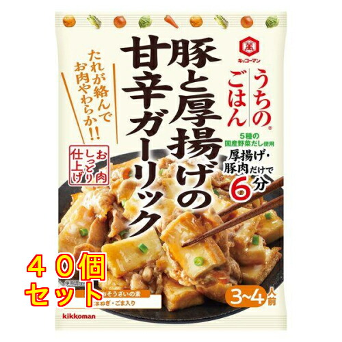 キッコーマン うちのごはん おそうざいの素 豚と厚揚げの甘辛ガーリック 1個入×40個