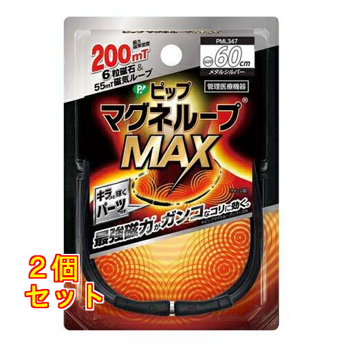 ピップ マグネループMAX メタルシルバー 60cm 1本×2個