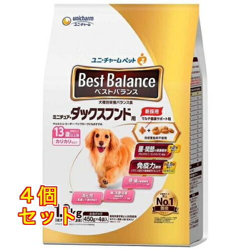 ベストバランス カリカリ仕立て 13歳以上 ミニチュアダックスフンド用 1.8kg×4個