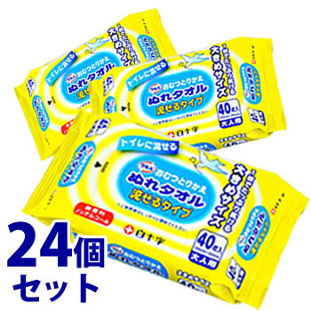 《セット販売》　白十字　サルバ　おむつとりかえぬれタオル　流せるタイプ　大人用　(40枚入)×24個セット　おしりふき 防災　【送料無料】　【smtb-s】