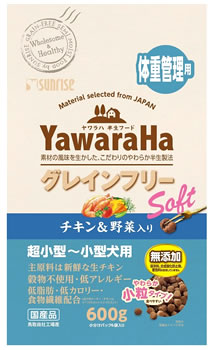 YawaraHa グレインフリー ソフト 600g ヤワラハ グレインフリー ソフト チキン＆野菜入り 11歳以上用 600gを