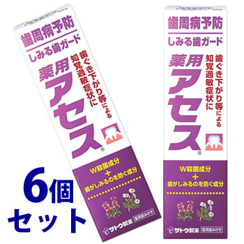《セット販売》　佐藤製薬 薬用アセス しみる歯ガード (90g)×6個セット 薬用歯みがき ハミガキ 歯周病　【医薬部外品】　【送料無料】　【smtb-s】